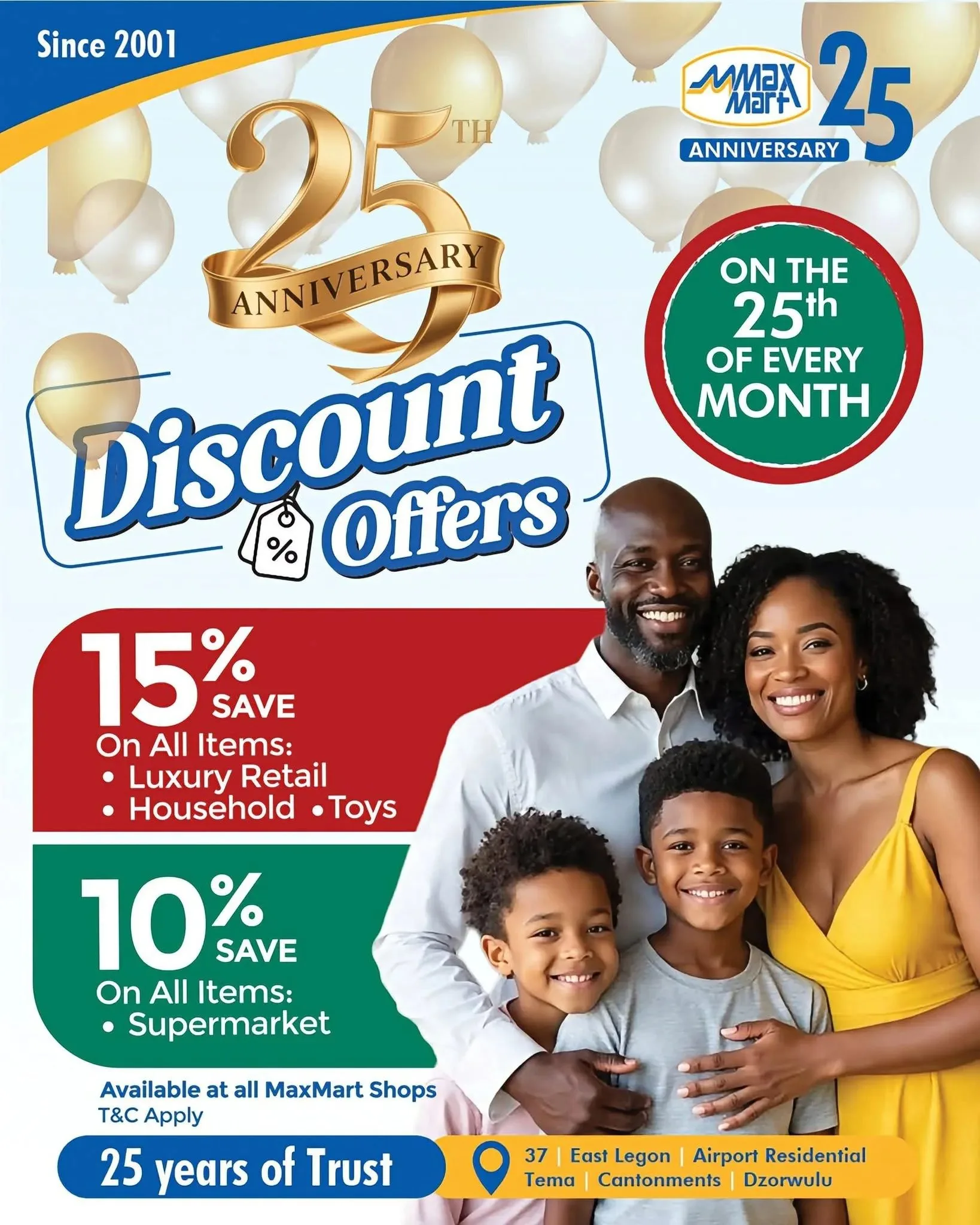 MaxMart Ghana 25th Anniversary Discount Offers up to 15% Off