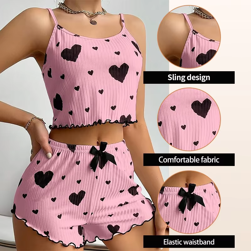 💖 College d'Amour Women's Pajama Set | 🛏️ Soft, Breezy & Stylish Sleepwear
