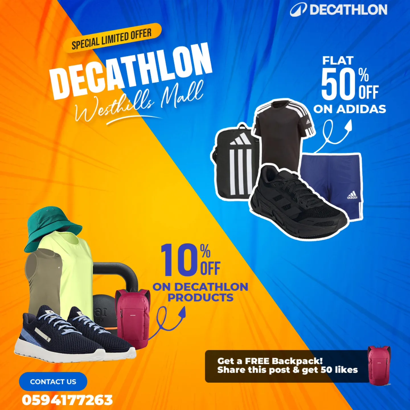 🔥 Decathlon Ghana | 50% Off Adidas at Westhills Mall! 🛍️🇬🇭